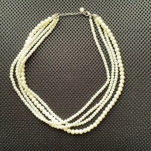 Multi-strand faux pearl necklace
